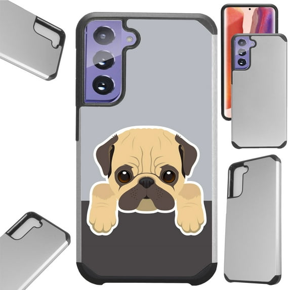 Compatible with Samsung Galaxy S21 5G Hybrid Fusion Guard Phone Case Cover (Cute Dog Pug)
