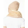 thumbnail image 2 of Sakkas Balencia Cool Girl Long Wide Soft Fur Lined Infinity Scarf Beanie Hat Set - Camel - One Size Regular, 2 of 5