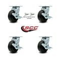 thumbnail image 2 of 5 Inch Polyolefin Caster Set with Roller Bearings 4 Brake 2 Swivel Lock SCC, 2 of 2
