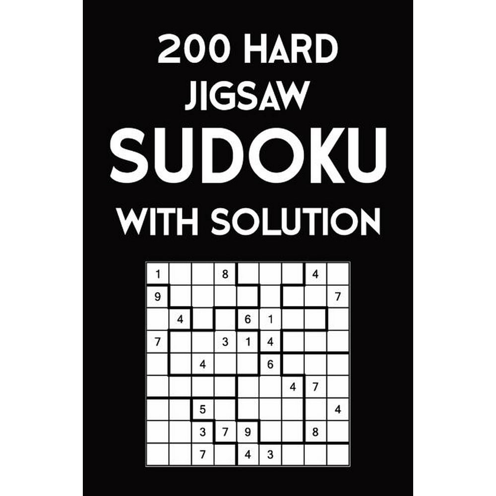200 hard jigsaw sudoku with solution 9x9 puzzle book 2 puzzles per