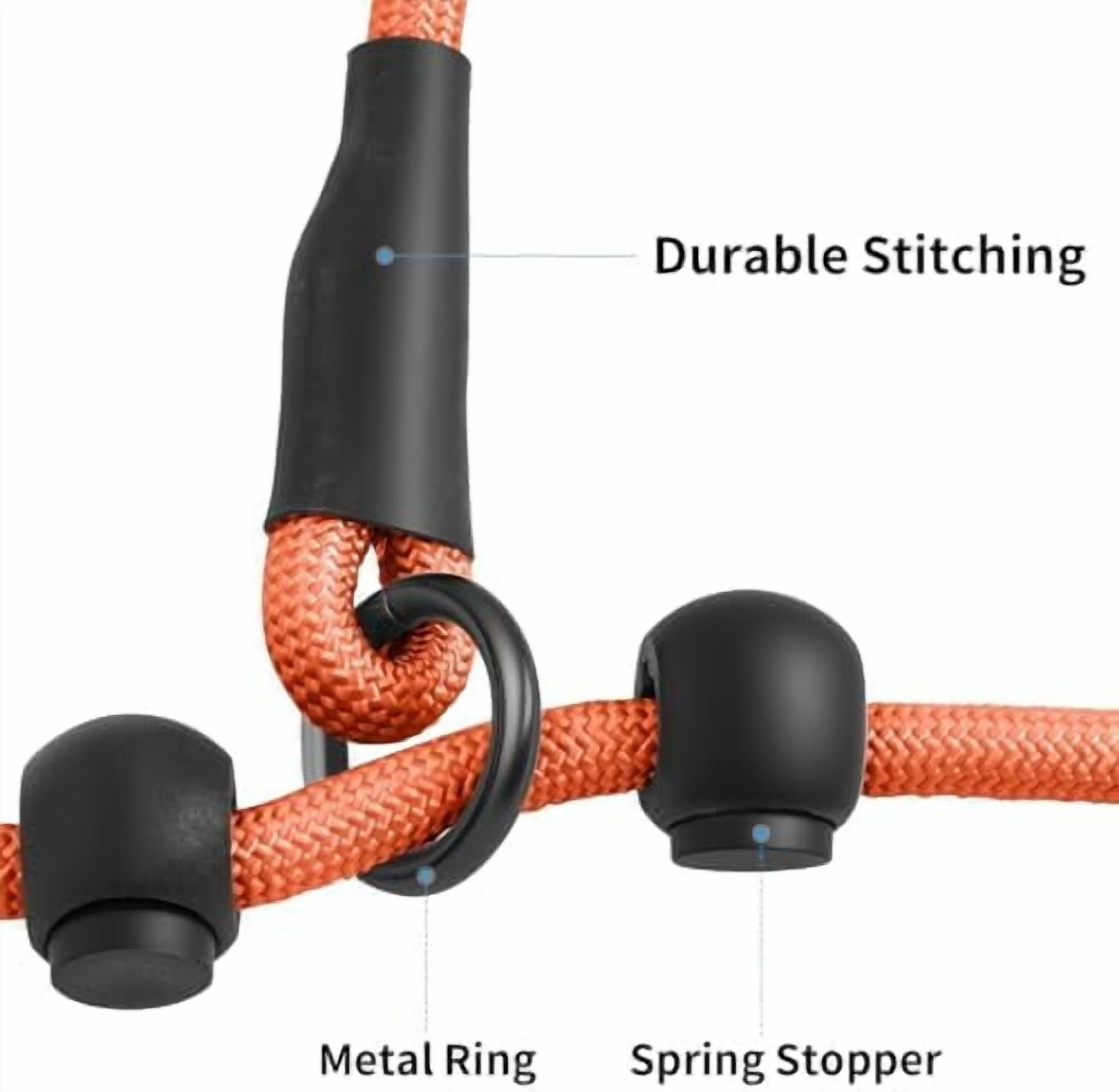Slip Lead Dog Leash, Hands-Free No Pull Training Leash with Padded Handle for Medium Large Heavy Duty Dogs, Gradient Orange