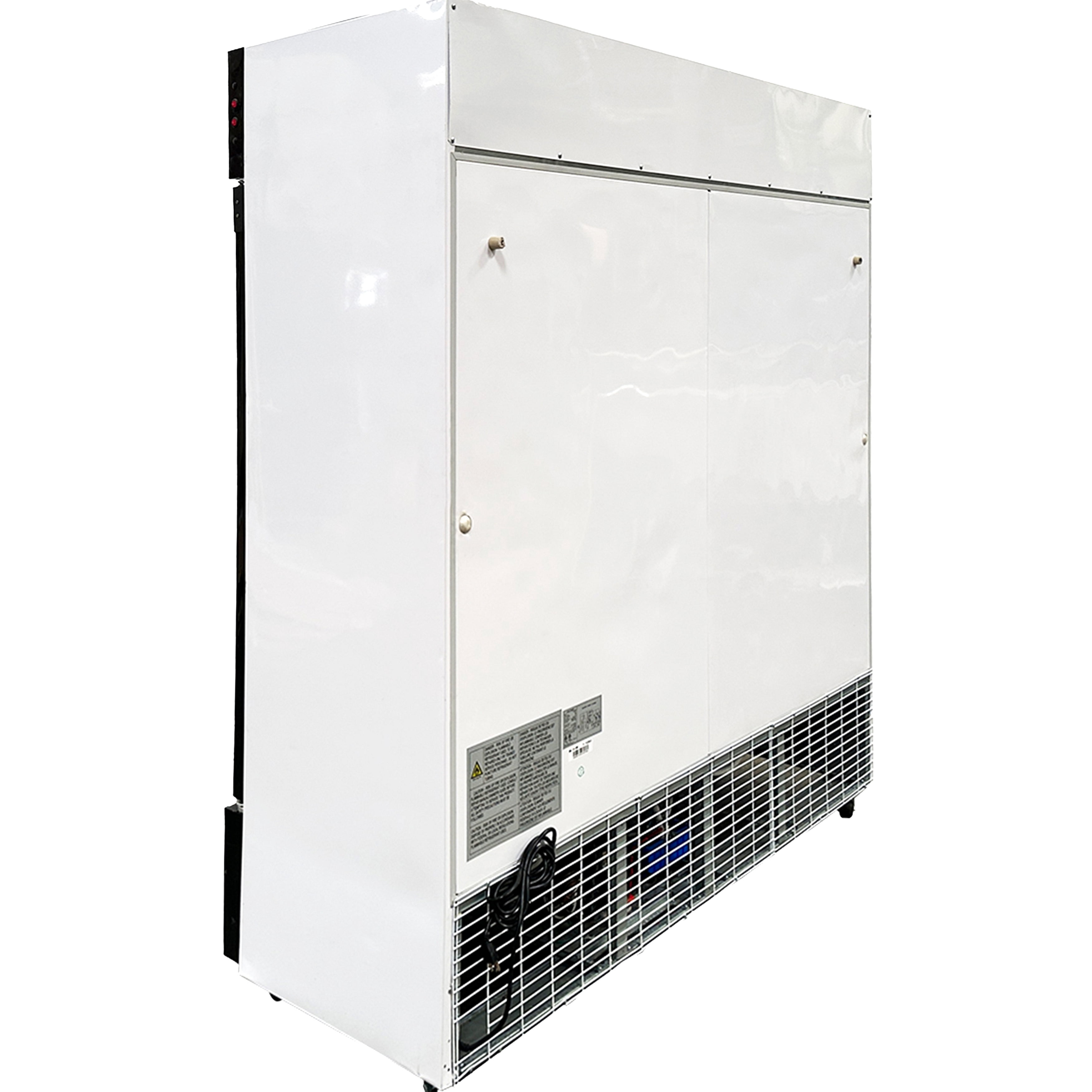 Elite Kitchen 75in Stainless Double-Tempered Glass Door Floral Cooler, 59 Cu.Ft. Commercial Refrigerator