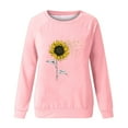 thumbnail image 4 of HKEJIAOI Chandail Graphique Tournesol Femme Manches Longues T-Shirt Décontracté Col Rond chandail Ample, c-Rose G, 4 of 4