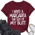 thumbnail image 2 of Camiseta de manga corta con cuello redondo para mujer, camiseta informal holgada y transpirable con estampado de letras para el trabajo de oficina, 2 of 4