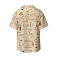 thumbnail image 2 of Disketp Men's Hawaiian Coffee Time Print Shirts Button Down Holiday Beach Shirts-X-Large, 2 of 7