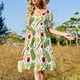 thumbnail image 4 of Vestido de manga corta con patrón de Sucot para mujer, vestido de verano largo para mujer, falda de verano diaria, 4 of 7