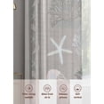 thumbnail image 6 of Vintage Sheer Curtains 108 Inch Long 2 Panels, Shells Starfish Coral Jellyfish Marine Life Khaki Light Filtering Rod Pocket Curtains, Sheer Voile Drapes for Living Room Bedroom, 52"x108", 6 of 8