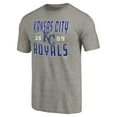 thumbnail image 2 of Men's Gray Kansas City Royals Cooperstown Collection Antique Stack Tri-Blend T-Shirt, 2 of 3