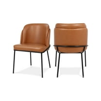 Meridian Furniture Jagger Cognac Vegan Leather Dining Chair (Set of 2)