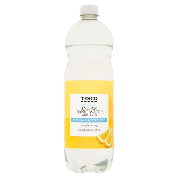 Tesco Low Calorie Indian Tonic Water With Lemon 1Lt, Imported from Britain
