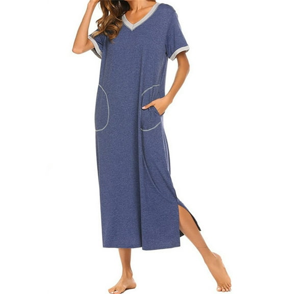 Dyfzdhu Nightgowns for Women Short Women’s Dress Nightgown Sleepwear Sleeve Ultra Soft Nightshirt Full Length