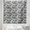 thumbnail image 1 of Grey and White Tapestry, Knitting Chevron Texture with Brainpan Head Bone Ghostly Creepy Pattern Image, Fabric Wall Hanging Decor for Bedroom Living Room Dorm, 5 Sizes, Grey Black White, by Ambesonne, 1 of 1
