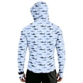 thumbnail image 7 of Havenx Men's Upf 50+ Sun Protection Fishing Jacket Camo Long Sleeve Full Zip Coat Thumbhole Hooded Rash Guard Jackets Outdoor Fishing Lightweight Casual Summer Blouse,Blue XL, 7 of 7