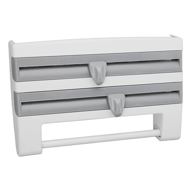 Cling Film Wrap Dispenser, Side Button Easy To Install Cling Film Cutter For Home Khaki,Grey Blue,White