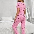 thumbnail image 6 of Aimik Womens Pajama Set Two Piece Short Sleeve Top and Long Pants Ladies Trendy Matching Oufits Casual Loungewear Set,Pink,M, 6 of 6