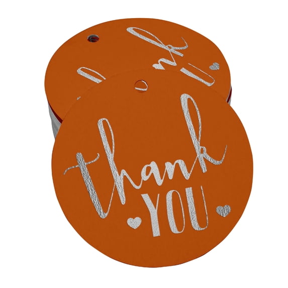 Inkdotpot Thank You Bridal Shower-Baby Shower-Retirement-Wedding-Birthday Bottle Tag Real Silver Foil Favor Hang Tags Pack Of 50