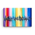 thumbnail image 3 of Startonight Canvas Wall Art Abstract - Multi Colored Cityscape Rainbow Painting - Large Framed 32" x 48", 3 of 6