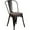 Black-Antique Gold, variant on Flash Furniture Perry White Metal Stackable Chair with Wood Seat