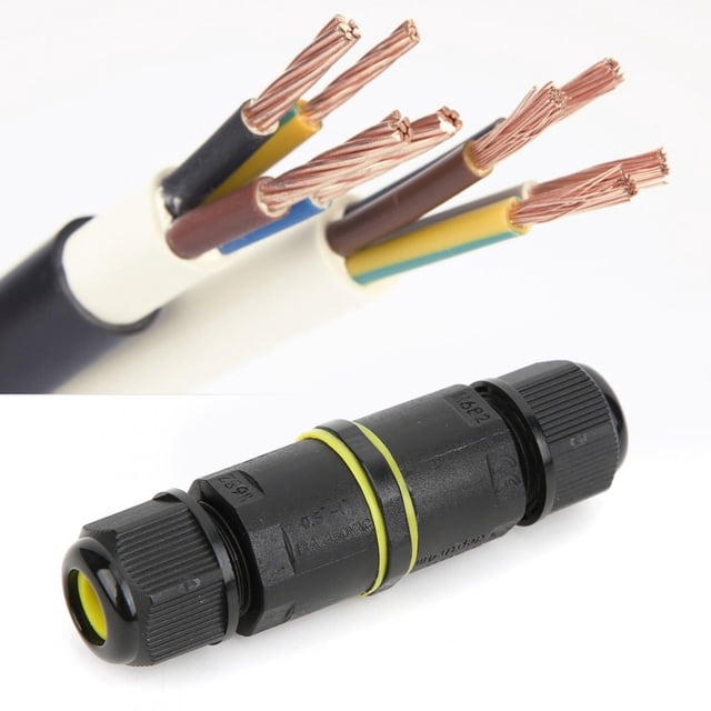 Dioche 2Pcs Outdoor IP68 Waterproof 3 Pin Junction Box Electrical Cable Wire Connector Accessory,Electrical Wire Connector,Junction Box Connector