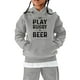 thumbnail image 1 of Gibobby Sudadera con capucha para adolescentes al fútbol americano, regalo deportivo, jugador de Rugby Vintage, deportes Retro, de Rugby para niños y niñ(Gris, 3-4 Años), 1 of 3