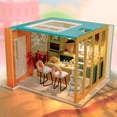 thumbnail image 4 of 3D bricolaje madera iluminación casa modelo miniatura muebles cabaña montaje juguete (B) Likrtyny Para estrenar, 4 of 8