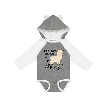 

Inktastic Abuelita s You Say Alpaca My Bags Gift Baby Boy or Baby Girl Long Sleeve Bodysuit