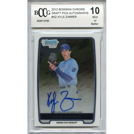 2000 Bowman Autograph - 2012 bowman chrome draft picks autographs #kz KYLE ZIMMER rookie BGS BCCG 10