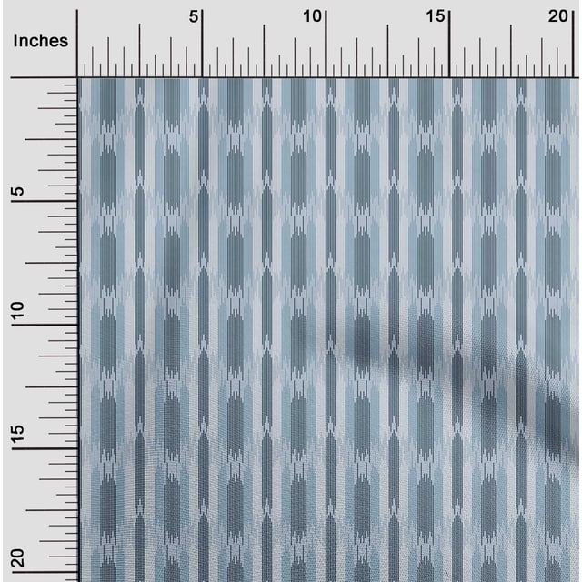 oneOone Polyester Lycra Fabric Ikat Style Stripe Print Sewing Fabric BTY 56 Inch Wide