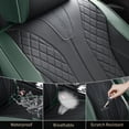 thumbnail image 3 of FLORICH Front Pair Car Seat Covers, Premium Faux Leather Seat Protectors, Breathable Material Cushions Universal Fit for Most Cars, Black & Green, 3 of 8