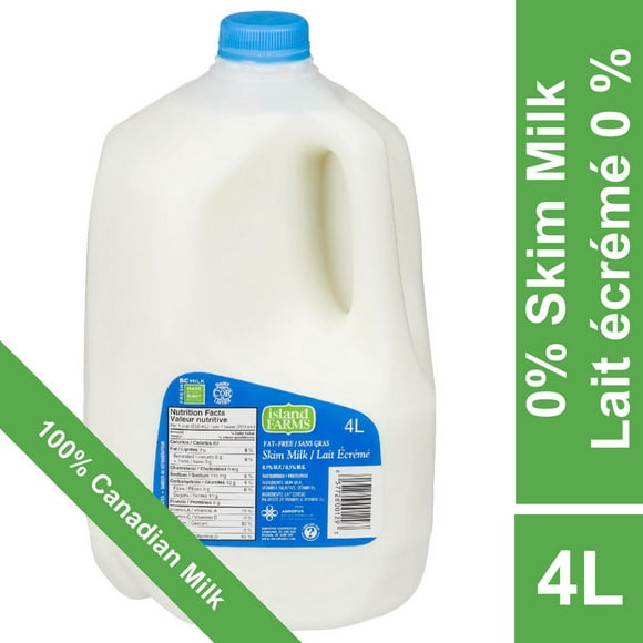 Island Farms 0% Fat Free Skim Milk, 4 L Jug