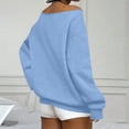 thumbnail image 4 of Oversized Sweatshirt for Women Trendy Off the Shoulder Sweatshirt with Pockets Loose Fit Fall Fashion Clothing Light Blue L, 4 of 6