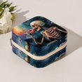 thumbnail image 5 of PhooArto Small Jewellery Box, Galaxy Skeleton Eating Donuts Portable Travel Mini Jewelry Case for Women Leather Ring Organizer, 5 of 5