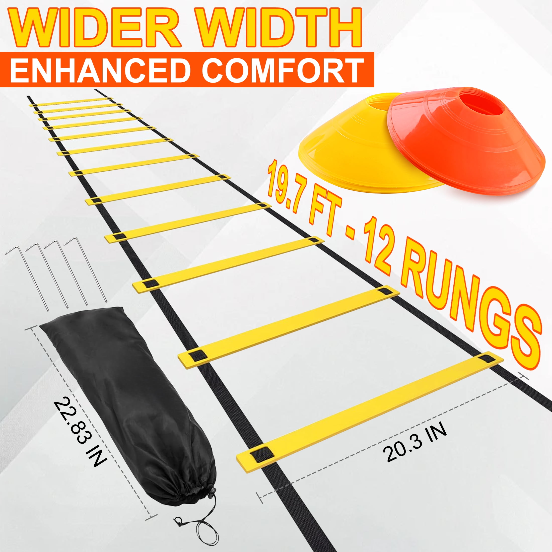 Vigevee Speed & Agility Training Set Echelle de Coordination, Kit d