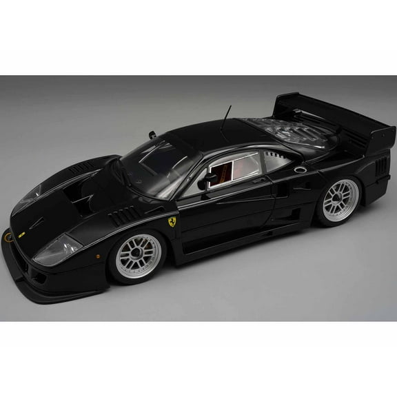 Ferrari F40 LM Black with Silver Enkei Rims "Press Version" (1996) Limited Edition to 40 pcs 1/18 Model Car by Tecnomodel