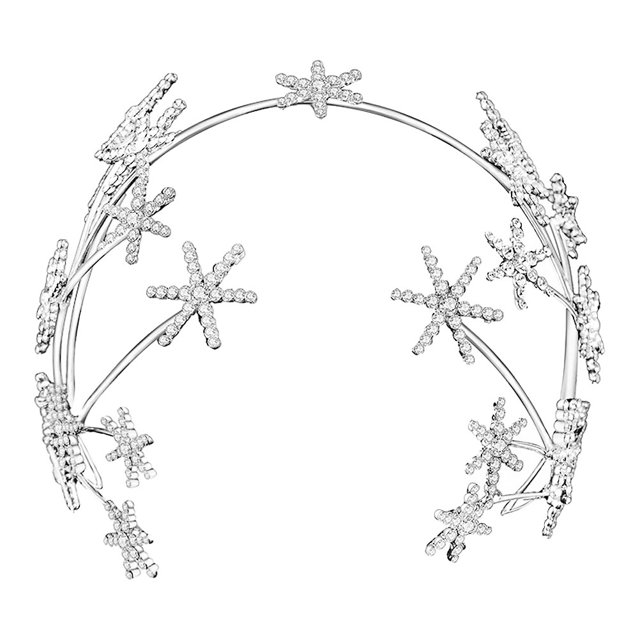 Couronne de Décoration Étoile Tiare Couronne de Mariée Coiffure Strass Coiffe de Mariage
