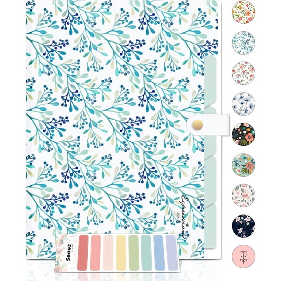 NeoMart-File Folders Organizer,Folders with 5 Pockets, Folders for Documents w/Sticker, Accordion File Organizer, Paper Receipt Bill Filing Organizer, School College Office Travel Essentials Supplies