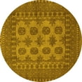 thumbnail image 1 of Ahgly Company Machine Washable Indoor Round Southwestern Yellow Country Area Rugs, 3' Round, 1 of 4