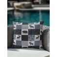 thumbnail image 4 of Waterproof Outdoor Throw Pillows with Inserts 16"x16", Blue Cabin Check Soft Decorative Pillowcases for Couch Bedroom, Rustic Bear Elk Farmhouse Buffalo Plaid Pillow Covers for Sofa Living Room, 4 of 8