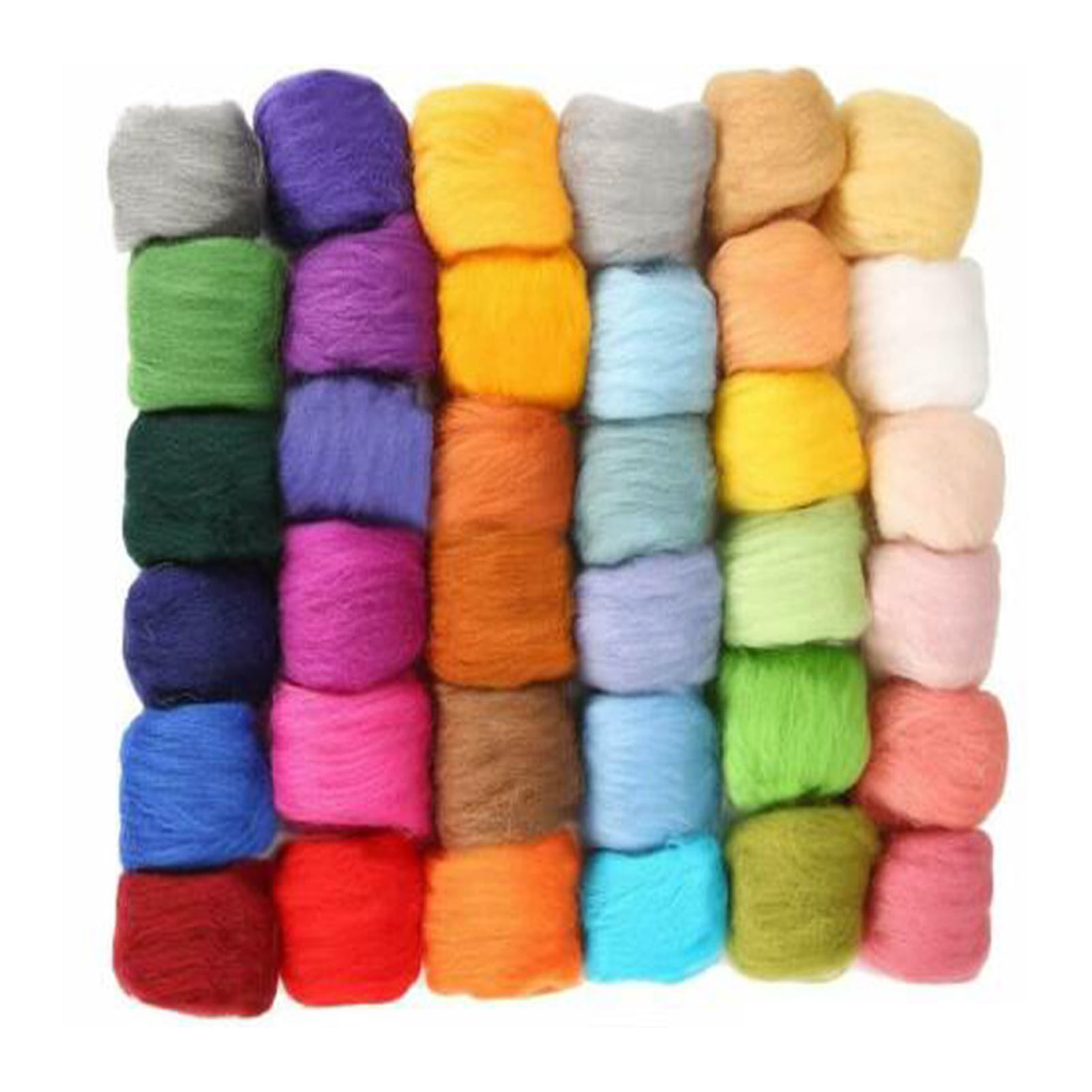 36 Colors Fibre Wool Yarns Roving Felting Wool for Needle Felting Hand Spinnings Diy Craft