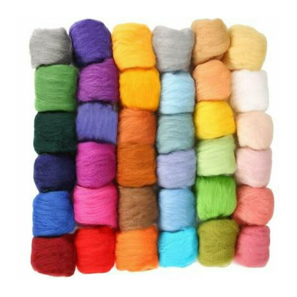 36 Colors Fibre Wool Yarns Roving Felting Wool for Needle Felting Hand Spinnings Diy Craft