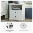 thumbnail image 3 of Signature Design by Ashley Bostwick Shoals One Drawer Nightstand – White, Deep Storage Drawer & Display Cubby, Pewter Hardware, Scalloped Moulding, 3 of 5