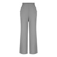 thumbnail image 6 of Roncen Women's Straight Leg Trousers - Elastic High Waist Button Business Casual Work Pants with Pockets, 6 of 7