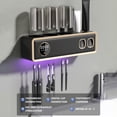 thumbnail image 4 of Soporte de cepillo de dientes para baño Dispensador automático de pasta de dientes montado en la pared | Limpiador de cepillos de dientes eléctrico Secadora | Bastidor de almacenamiento de 4 ranuras, 4 of 8