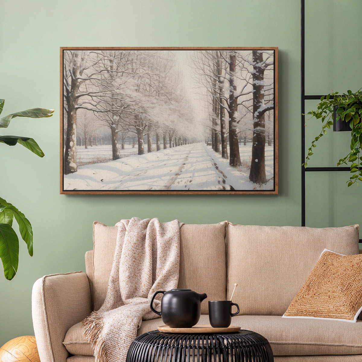 Vintage Landscape-XIII By Wexford Home Framed in Walnut Wood Gallery Wrapped Canvas 17 in. x 25 in.
