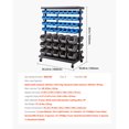 7-Tier Double-Sided Rolling Bin Storage Rack, 94 Plastic Bins, Dual ...