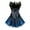 Black Blue, variant on Steampunk Peacock Bustiers Corset with Skirt Women Party Set Blue Black 3XL