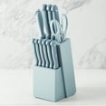 thumbnail image 5 of Basic Essentials 12 Piece Stainless Steel Kitchen Knife Set with Wood Block, Blue, 5 of 13