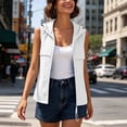 thumbnail image 2 of QIYAGBSA Vests for Women Lightweight Hooded Zip Up Sleeveless Outdoor Utility Vest with Pockets for Spring Summer Travel (White, 3XL), 2 of 9
