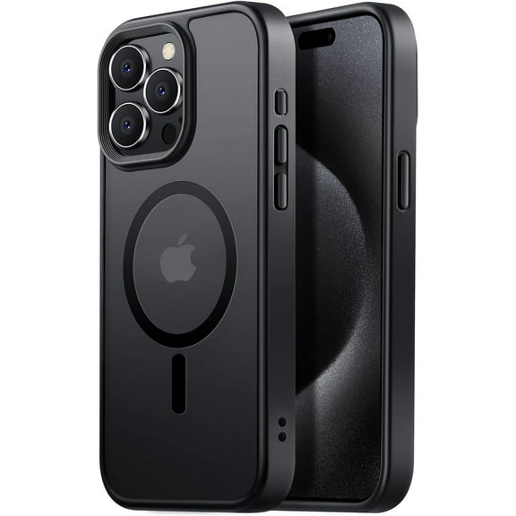 for iPhone 15 Pro Max case Fits MagSafe 10FT Drop Resistant Matte Skin Feeling Shockproof Back Cover Fits iPhone 15 Pro Max Phone Cases, Titanium Black