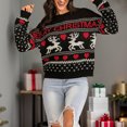 thumbnail image 4 of Felirenzacia Christmas Red and Black Reindeer Sweaters, Crewneck Long Sleeve Knit Pullovers, Ugly Elf Jumpers for Ladies Gifts, 4 of 6